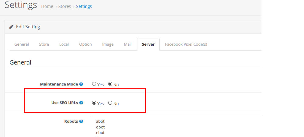Enable Opencart SEO Urls