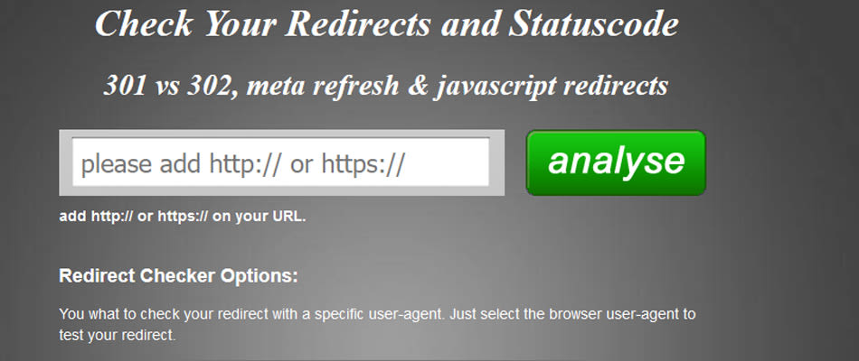 Redirect status checker