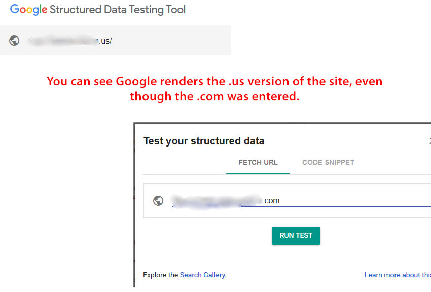 Data testing tool wrong url