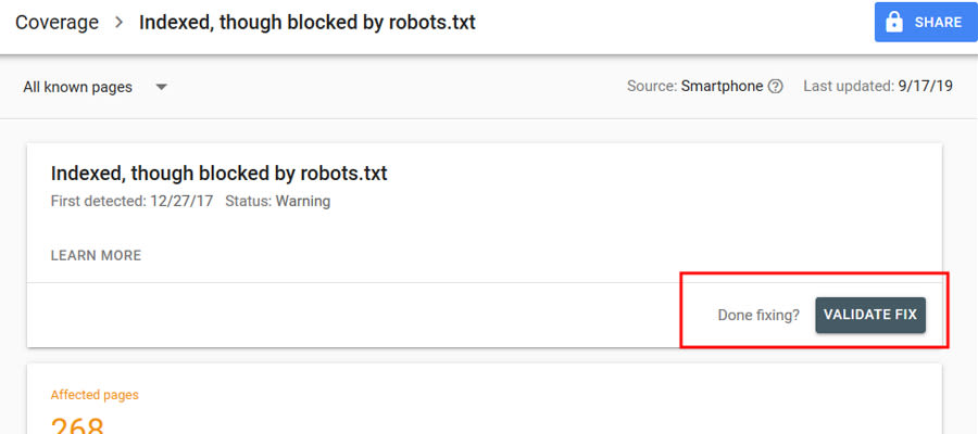 indexed though blocked by robots.txt