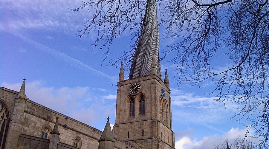 the crooked spire in Chesterfield city centre