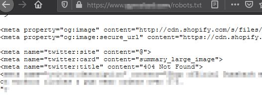 shopify robots txt 404 example